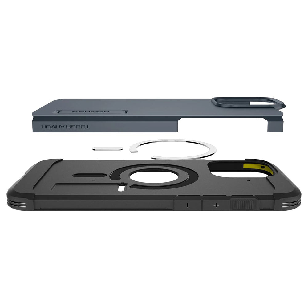 Pouzdro MagSafe pro Apple iPhone 16 Pro, Spigen, Tough Armor, Modrá ACS08147