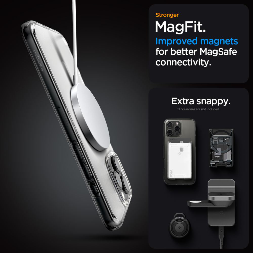 Pouzdro MagSafe pro Apple iPhone 16 Pro, Spigen, Ultra Hybrid, Saténově průhledné ACS08133