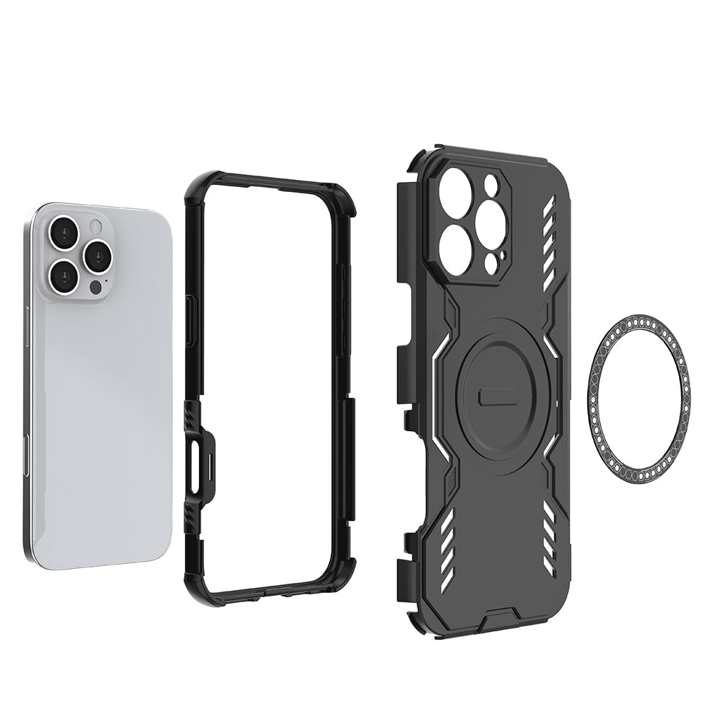 MagSafe pouzdro pro Apple iPhone 16 Pro, Techsuit, ArmorMag, černé