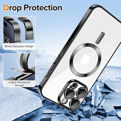 MagSafe Case for Apple iPhone 16 Pro, Techsuit, Luxury Crystal, Gold