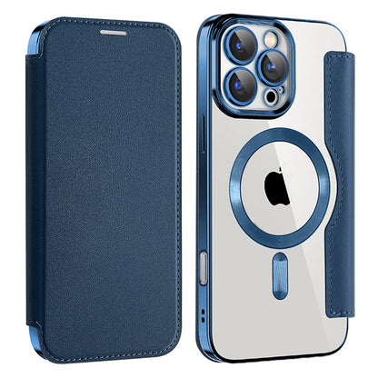 MagSafe Case for Apple iPhone 16 Pro, Techsuit, SmartMag Book, Blue