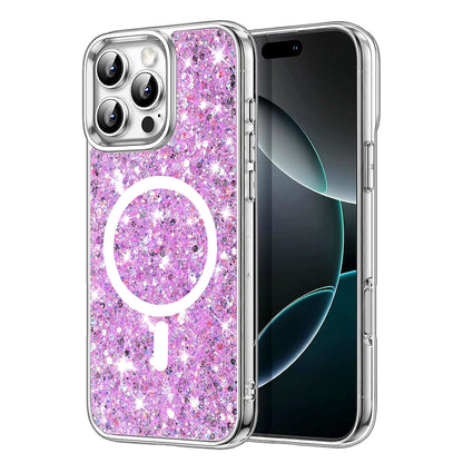 MagSafe pouzdro pro Apple iPhone 16 Pro, Techsuit, Třpytivý třpyt, Magenta