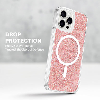 MagSafe pouzdro pro Apple iPhone 16 Pro, Techsuit, Třpytivý třpyt, Magenta