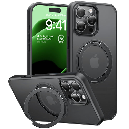 Pouzdro MagSafe pro Apple iPhone 16 Pro, Torras, Ostand Pro, Černá