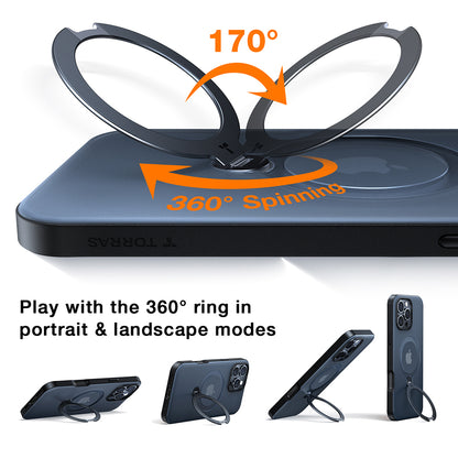 Pouzdro MagSafe pro Apple iPhone 16 Pro, Torras, Ostand Spin, Průhledné