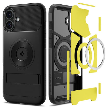 Pouzdro MagSafe pro Apple iPhone 16, Spigen, Slim Armor, Černé