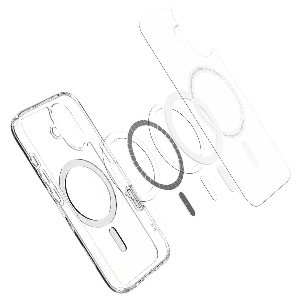 Pouzdro MagSafe pro Apple iPhone 16, Spigen, Ultra Hybrid T, Bílá ACS09073