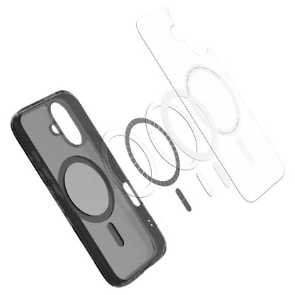 Pouzdro MagSafe pro Apple iPhone 16, Spigen, Ultra Hybrid T, Saténově černé ACS09074