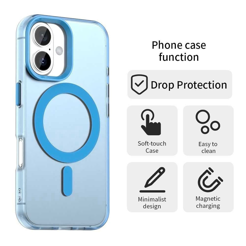 MagSafe pouzdro pro Apple iPhone 16, Techsuit, CandyCase, modré