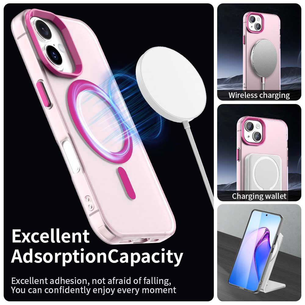 MagSafe pouzdro pro Apple iPhone 16, Techsuit, CandyCase, Růžová