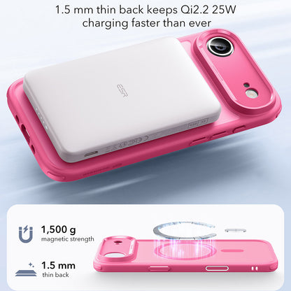 Pouzdro MagSafe pro Apple iPhone 17 Air, ESR, Classic Hybrid, Saténově růžová