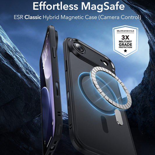 Pouzdro MagSafe pro Apple iPhone 17 Air, ESR, Classic Hybrid, Saténově černé