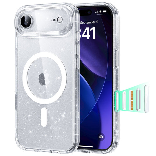 Pouzdro MagSafe pro Apple iPhone 17 Air, ESR, Classic Hybrid Shimmer, Průhledné