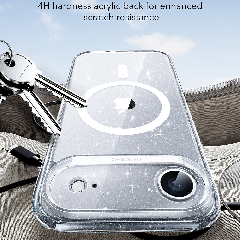 Pouzdro MagSafe pro Apple iPhone 17 Air, ESR, Classic Hybrid Shimmer, Průhledné