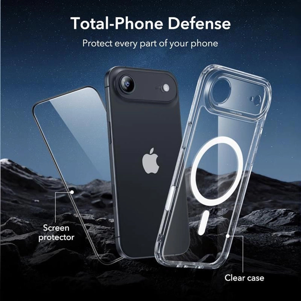 Pouzdro MagSafe pro Apple iPhone 17 Air, ESR, Classic Hybrid se Screen Protector, Průhledné