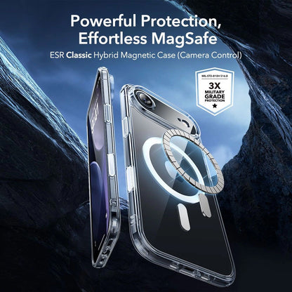 Pouzdro MagSafe pro Apple iPhone 17 Air, ESR, Classic Hybrid se Screen Protector, Průhledné