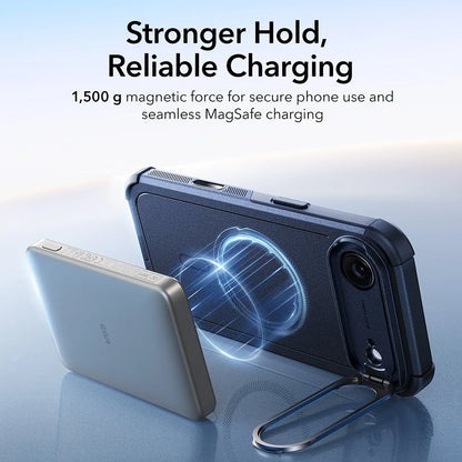 Pouzdro MagSafe pro Apple iPhone 17 Air, ESR, Cyber Armor Kickstand, Modrá
