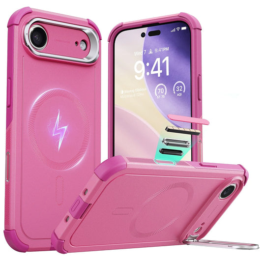 Pouzdro MagSafe pro Apple iPhone 17 Air, ESR, Cyber Armor Kickstand, Růžové
