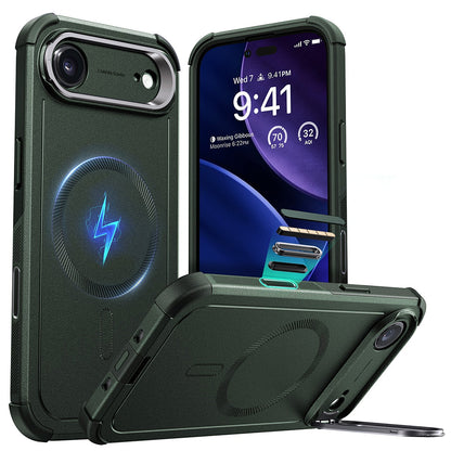 Pouzdro MagSafe pro Apple iPhone 17 Air, ESR, Cyber Armor Kickstand, Zelená