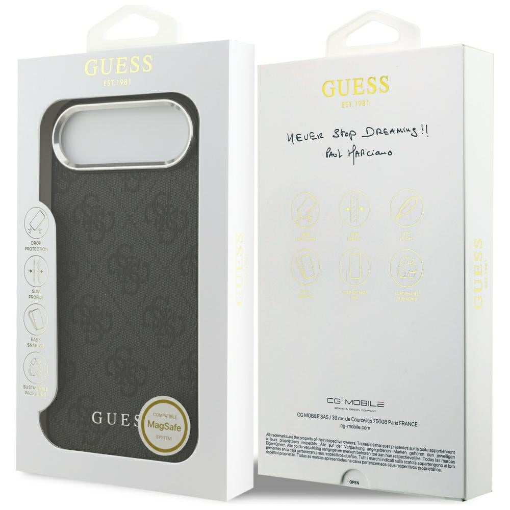 Pouzdro MagSafe pro Apple iPhone 17 Air, Guess, 4G Classic Logo, Černá