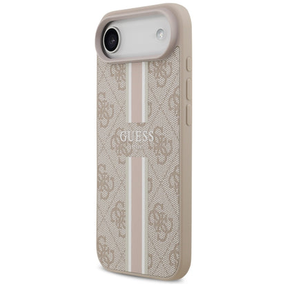Pouzdro MagSafe pro Apple iPhone 17 Air, Guess, 4G Printed Stripes, Růžové