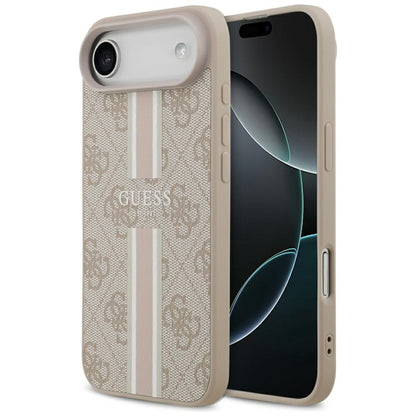 Pouzdro MagSafe pro Apple iPhone 17 Air, Guess, 4G Printed Stripes, Růžové