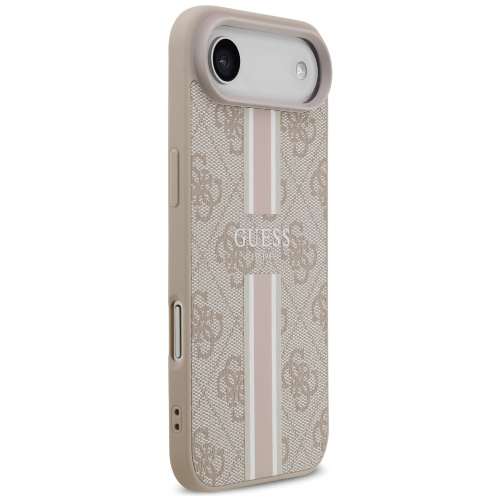Pouzdro MagSafe pro Apple iPhone 17 Air, Guess, 4G Printed Stripes, Růžové