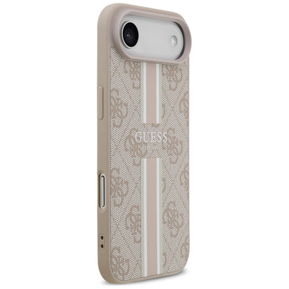 Pouzdro MagSafe pro Apple iPhone 17 Air, Guess, 4G Printed Stripes, Růžové