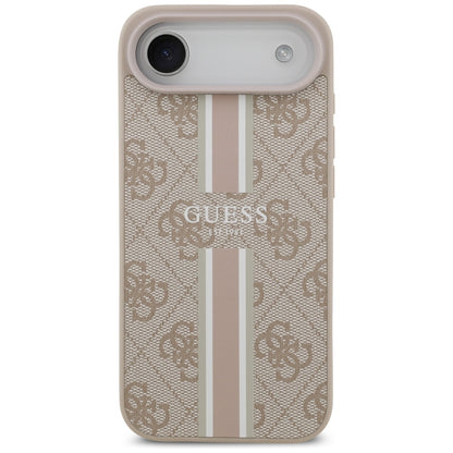 Pouzdro MagSafe pro Apple iPhone 17 Air, Guess, 4G Printed Stripes, Růžové