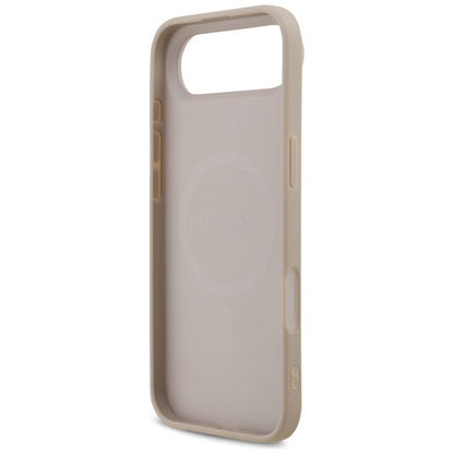 Pouzdro MagSafe pro Apple iPhone 17 Air, Guess, 4G Printed Stripes, Růžové