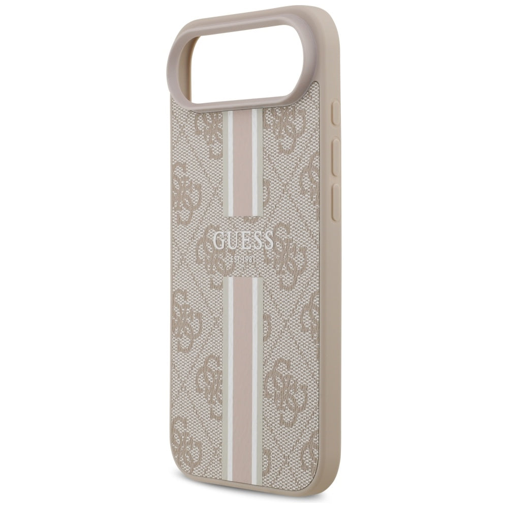 Pouzdro MagSafe pro Apple iPhone 17 Air, Guess, 4G Printed Stripes, Růžové