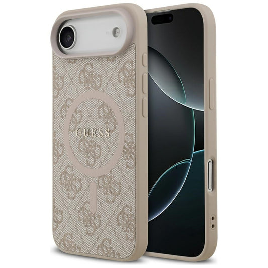 Pouzdro MagSafe pro Apple iPhone 17 Air, Guess, 4G Ring Classic Logo, Růžové