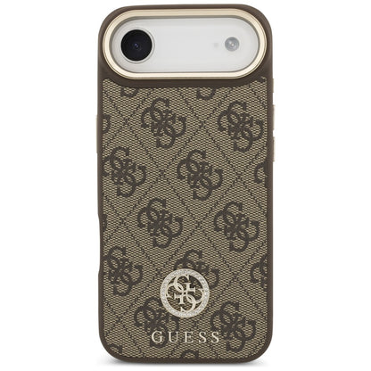 Pouzdro MagSafe pro Apple iPhone 17 Air, Guess, 4G Strass Logo with Big Strap, hnědá