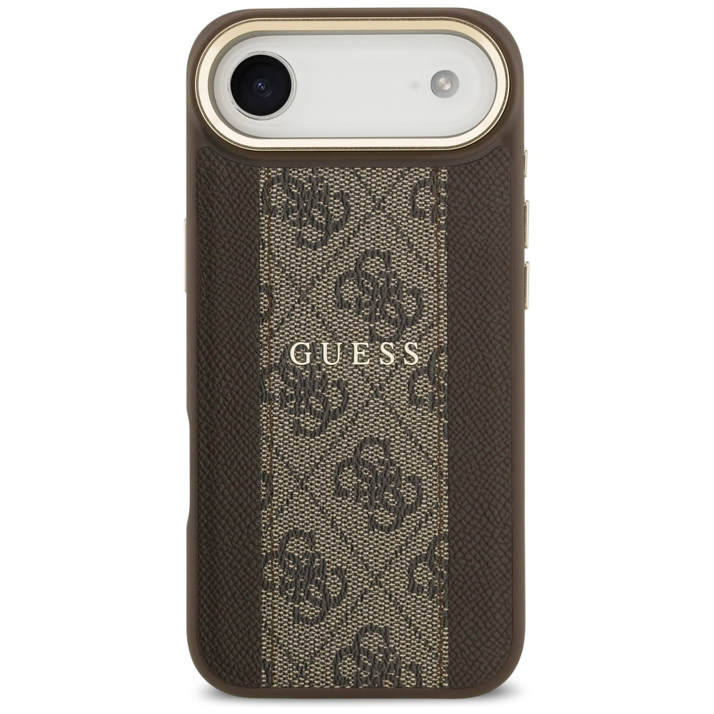 Pouzdro MagSafe pro Apple iPhone 17 Air, Guess, 4G Stripe, Hnědá