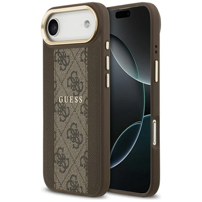 Pouzdro MagSafe pro Apple iPhone 17 Air, Guess, 4G Stripe, Hnědá