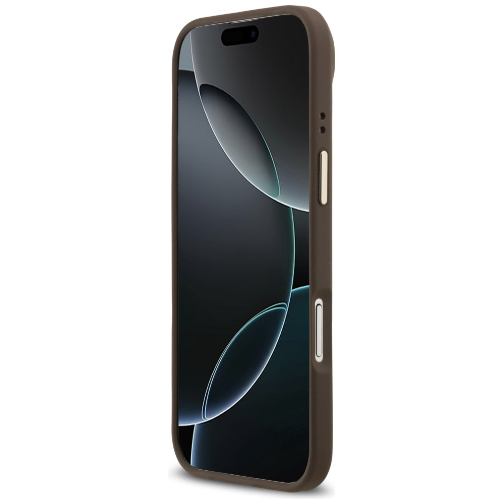 Pouzdro MagSafe pro Apple iPhone 17 Air, Guess, 4G Stripe, Hnědá