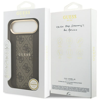 Pouzdro MagSafe pro Apple iPhone 17 Air, Guess, 4G Stripe, Hnědá