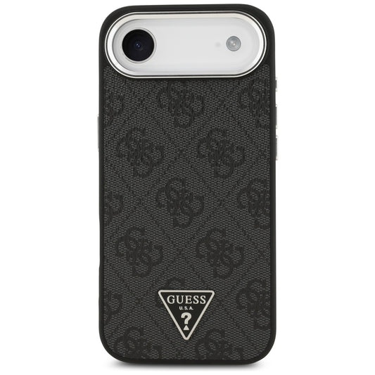 Pouzdro MagSafe pro Apple iPhone 17 Air, Guess, 4G Triangle Logo, Černé Stříbrné