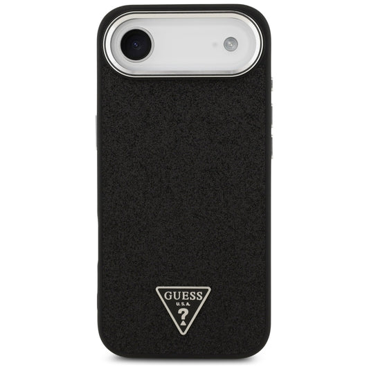 Pouzdro MagSafe pro Apple iPhone 17 Air, Guess, Glitter Triangle Logo, Černá