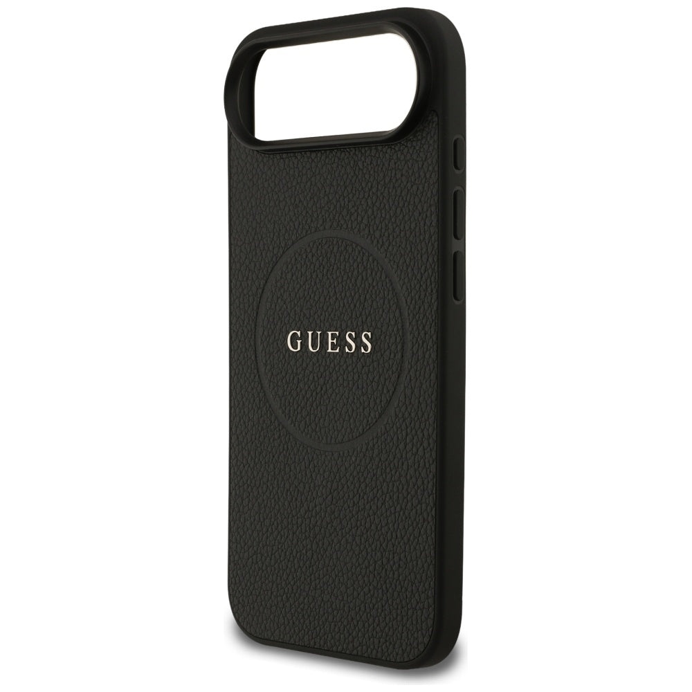 Pouzdro MagSafe pro Apple iPhone 17 Air, Guess, Grained Gold Ring, Černá