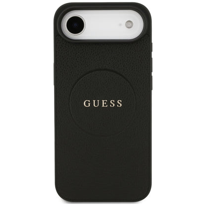 Pouzdro MagSafe pro Apple iPhone 17 Air, Guess, Grained Gold Ring, Černá