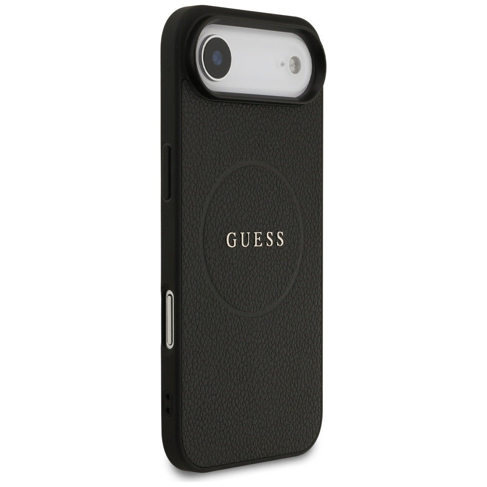 Pouzdro MagSafe pro Apple iPhone 17 Air, Guess, Grained Gold Ring, Černá