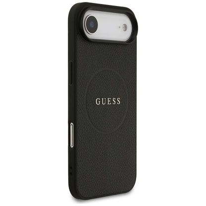 Pouzdro MagSafe pro Apple iPhone 17 Air, Guess, Grained Gold Ring, Černá