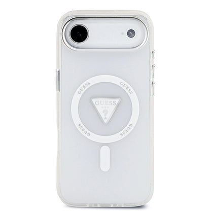 Pouzdro MagSafe pro Apple iPhone 17 Air, Guess, IML Gradient Triangle Logo, Transparentní