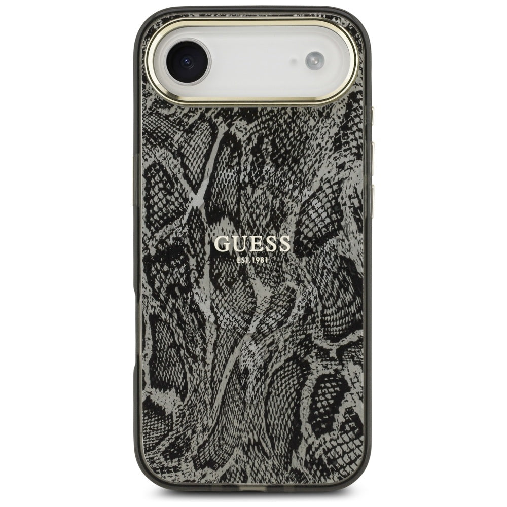 Pouzdro MagSafe pro Apple iPhone 17 Air, Guess, Python Pattern, Černá