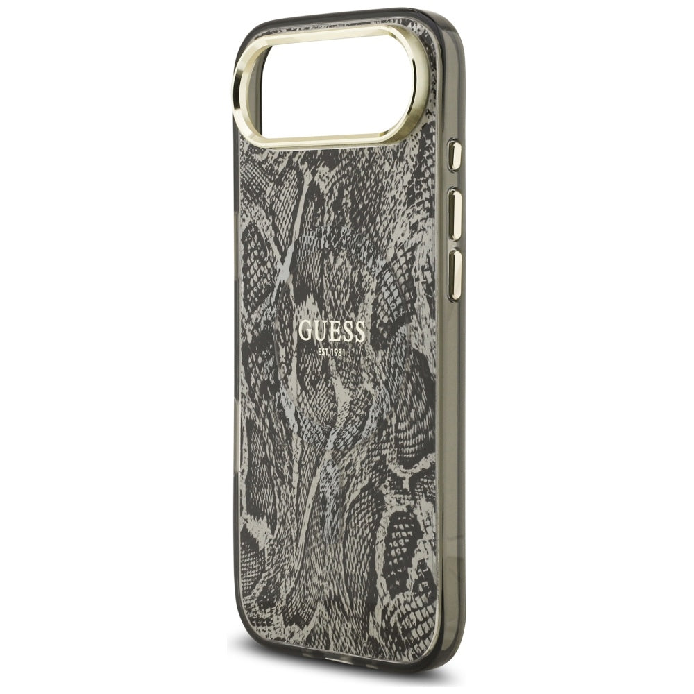 Pouzdro MagSafe pro Apple iPhone 17 Air, Guess, Python Pattern, Černá