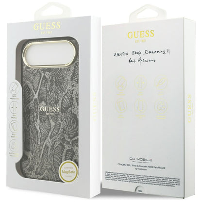 Pouzdro MagSafe pro Apple iPhone 17 Air, Guess, Python Pattern, Černá