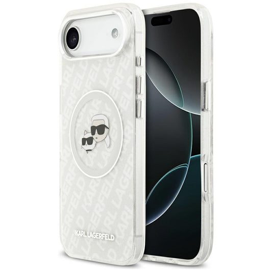 Pouzdro MagSafe pro Apple iPhone 17 Air, Karl Lagerfeld, IML Glitter Karl & Choupette`s Heads, Šedé