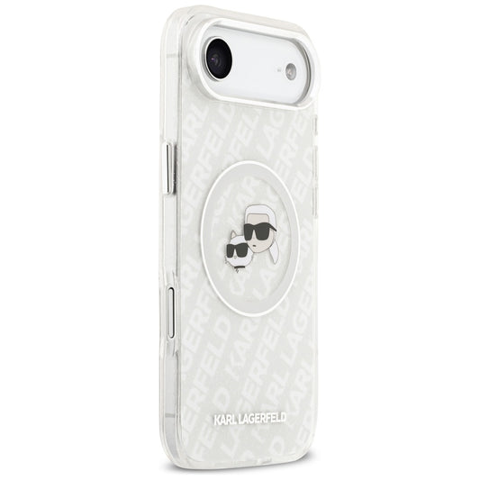 Pouzdro MagSafe pro Apple iPhone 17 Air, Karl Lagerfeld, IML Glitter Karl & Choupette`s Heads, Šedé