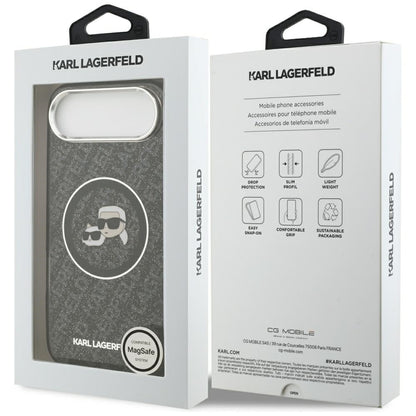 Pouzdro MagSafe pro Apple iPhone 17 Air, Karl Lagerfeld, IML Glitter Karl & Choupette`s Heads, Černá